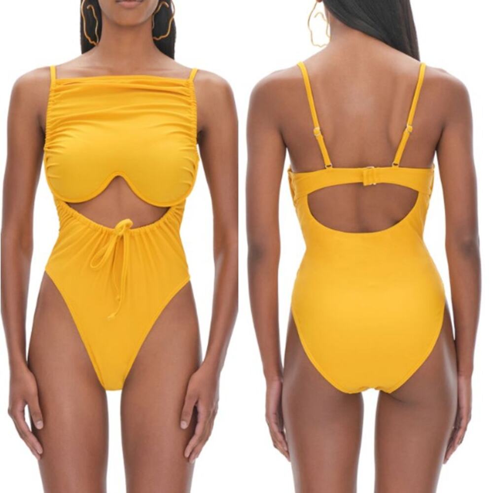 NWT Andrea Iyamah Tiaca Cutout One Piece Swimsuit Sunshine Women's XS Beach Swim